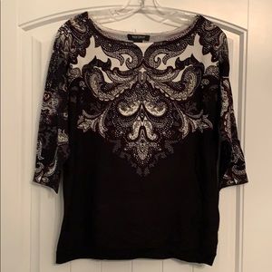 White House Black Market Printed Dolman Pullover
